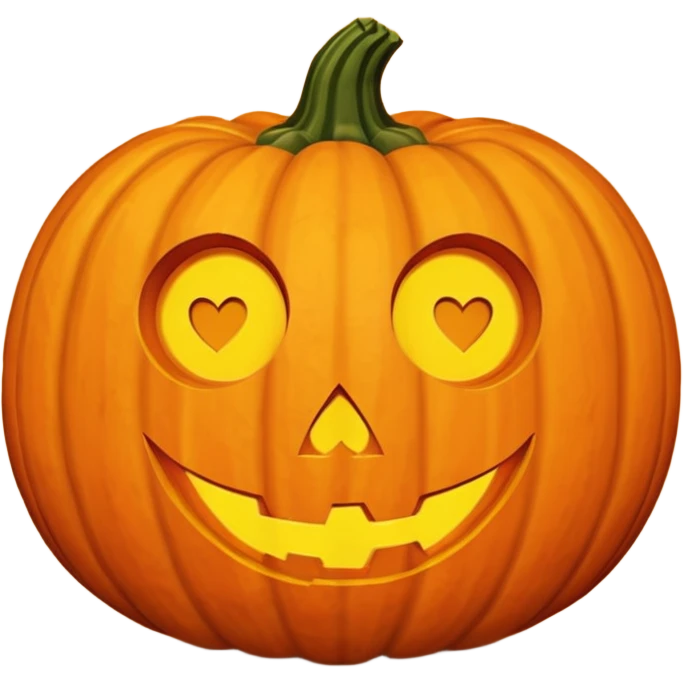 Halloween pumpkin heart eyes emoji