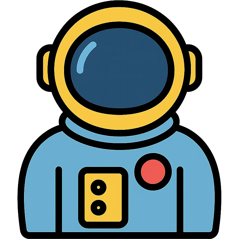 color outline icon of an astronaut emoji