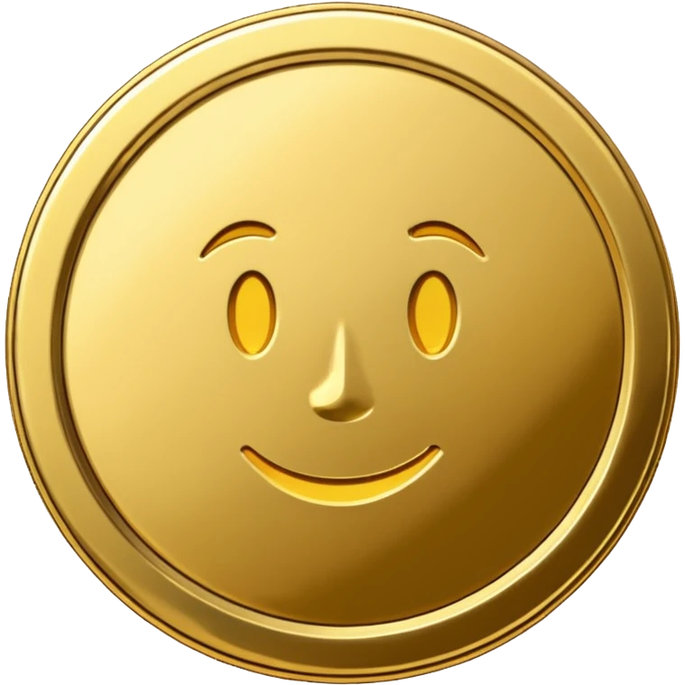 A coin in the shape of a picture. emoji