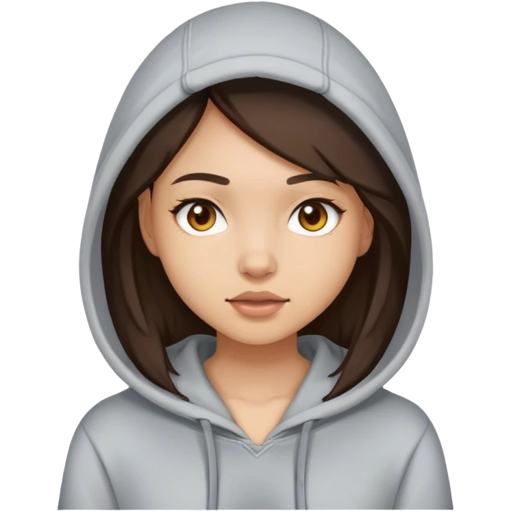 Brunette girl wearing a hoodie emoji