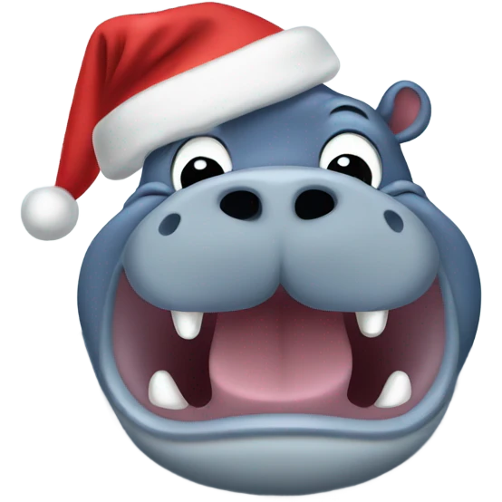 Christmas hippopotamus emoji