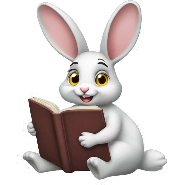 a rabbit reading a book emoji