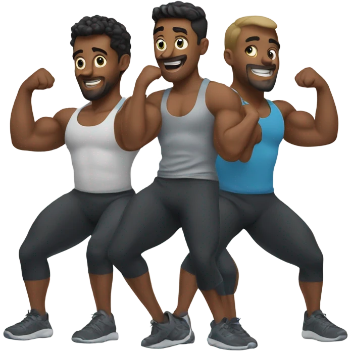 4 dudes working out  emoji