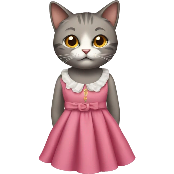 Cat wearing dress  emoji