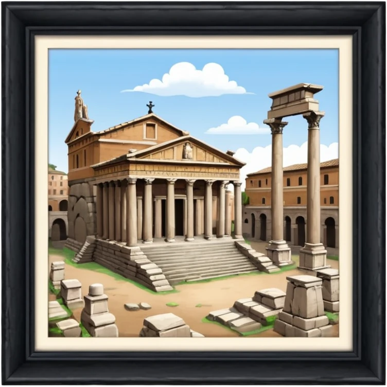 Imperial forum  rome 
no frame, no squared style
aereal view from up emoji