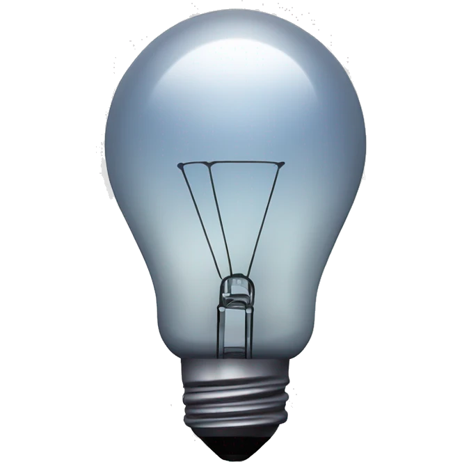 a normal light bulb with a ruler with no faces emoji