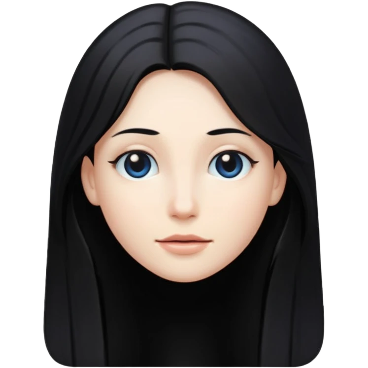 Long black hair  emoji