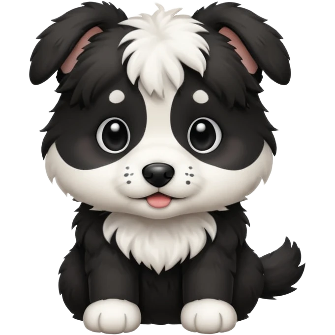 Black and white puppy emoji