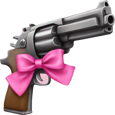 Gun with pink bow emoji