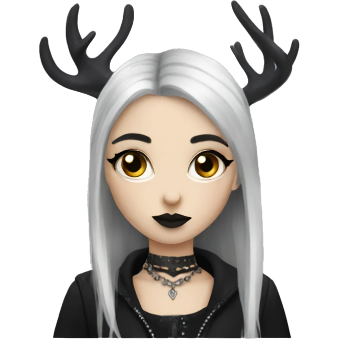 Goth deer girl emoji