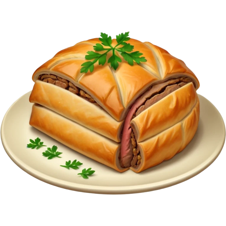 Beef Wellington on plate emoji