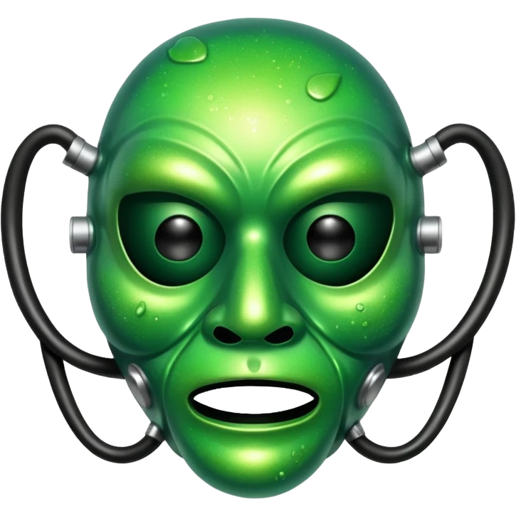 glitter green toxic mask emoji