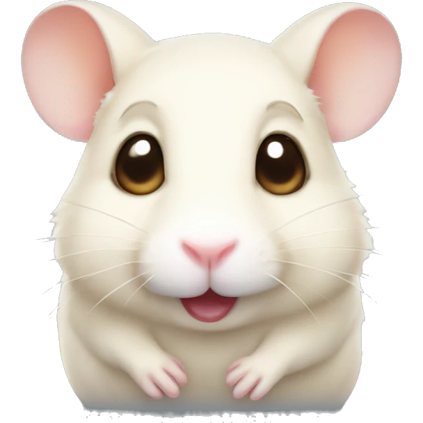 Ivory hamster with winking expression emoji