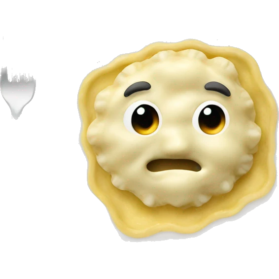 Ravioli in a creamy sauce on a plate emoji