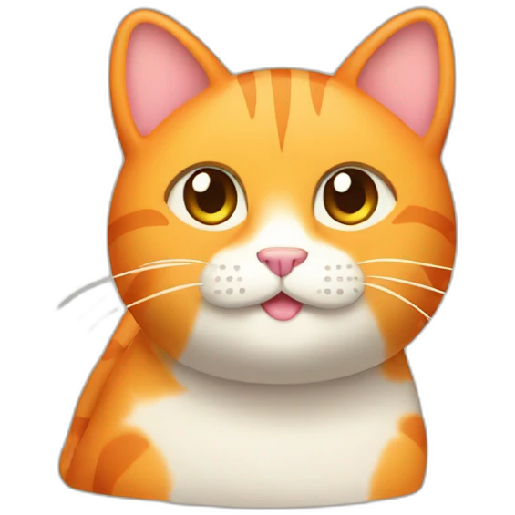 big orange cat kawaii style full body emoji