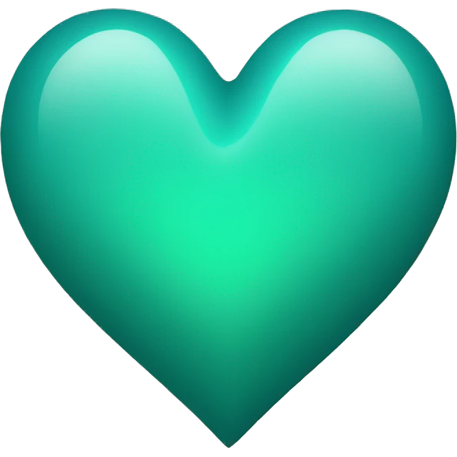 Teal and green heart  emoji