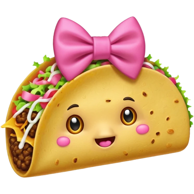 Taco with a pink bow emoji