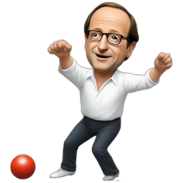 François Hollande qui fait une pétanque emoji