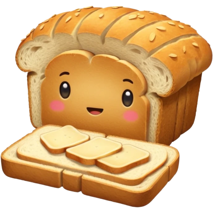 just a sliced bread load simple with cut bread slices on ground  emoji