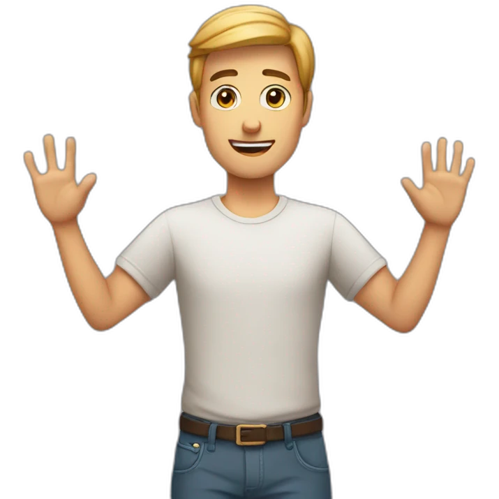 man stretched his hands forward emoji