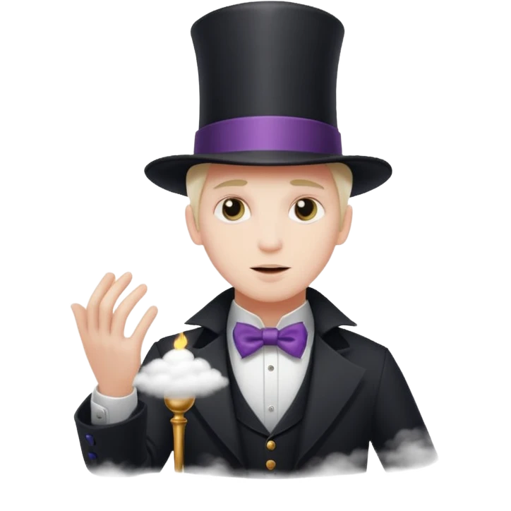 a magician who disappears into fog emoji