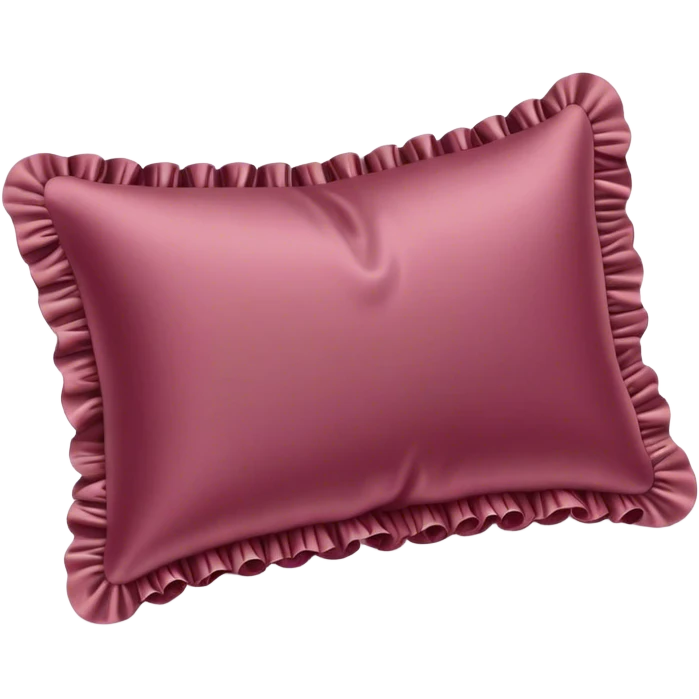 light burgundy silk pillow with ruffles emoji