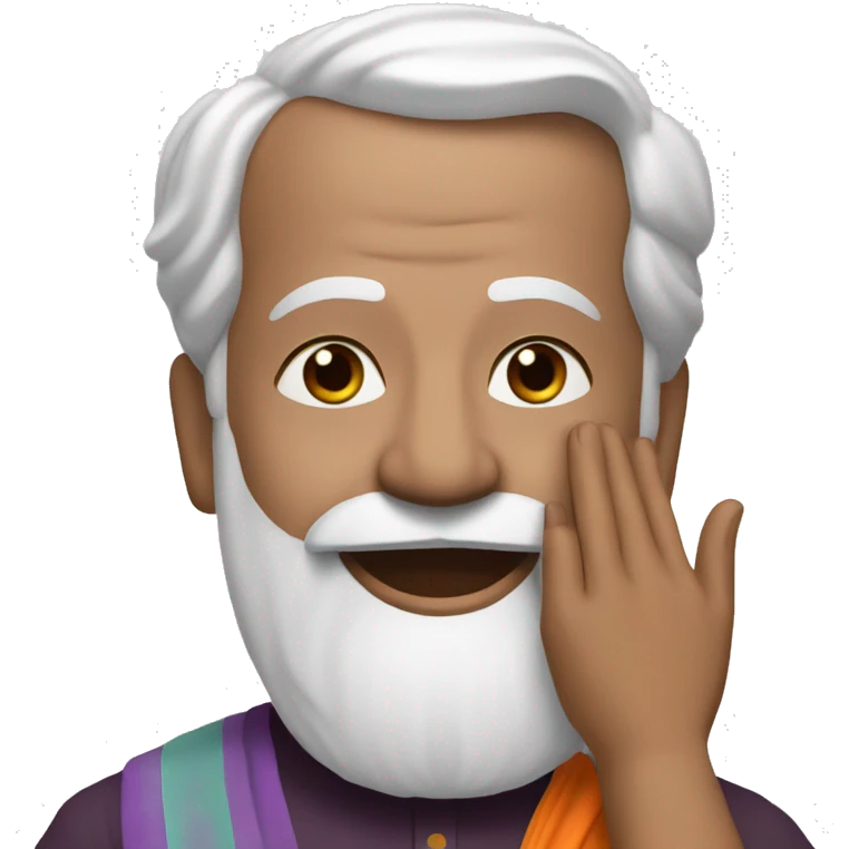 Narendra Modhi showings namaste emoji