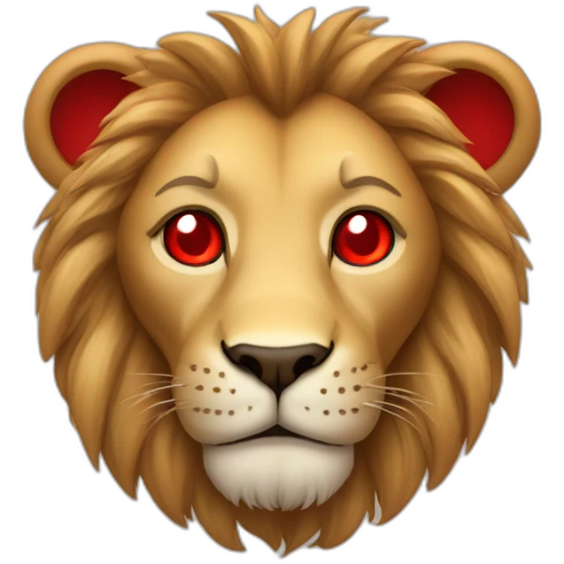 Lion with red hearts in eyes emoji