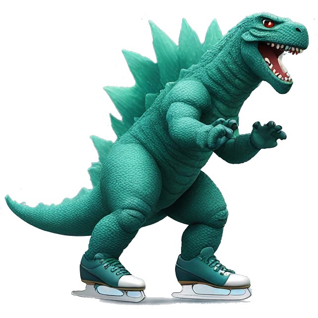 Godzilla figure skating emoji