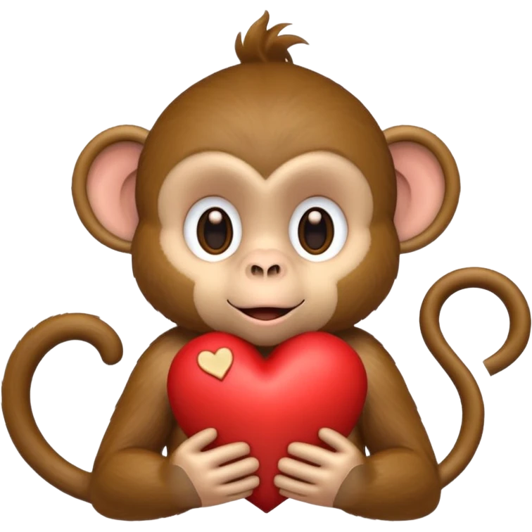 Monkey holding a heart emoji