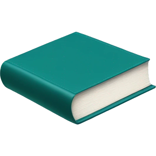 Realistic isolated dark turquoise book laying down flat. emoji