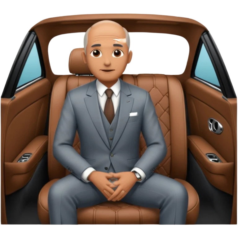 Balding graying indian guy in suit with a bentley emoji