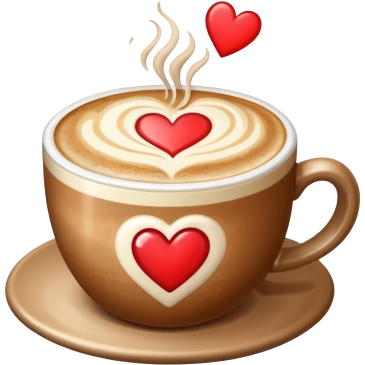 A hot latte with a heart  emoji