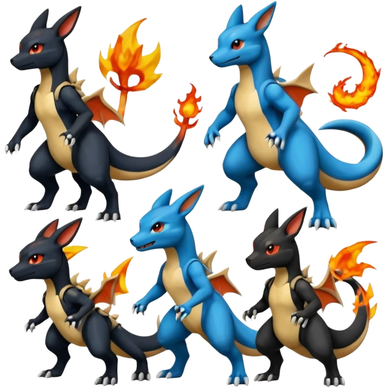 Umbreon-Lucario-Charizard-Salandit-Zeraora-fusion, full body emoji