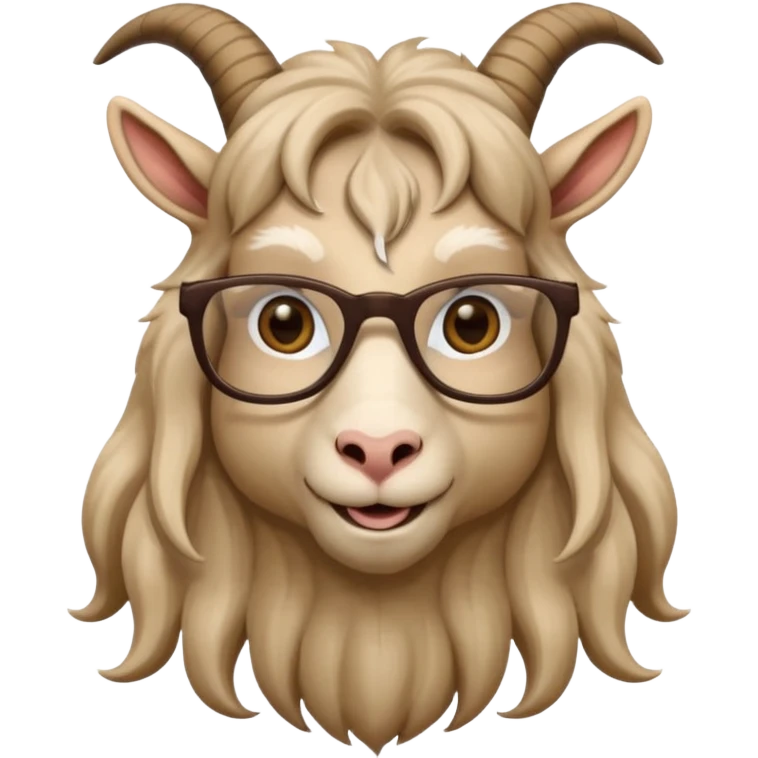 long hair goat with glasses  emoji
