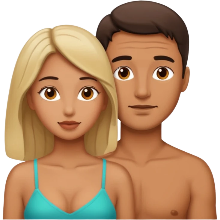 Un hombre y una mujer en una posición porno emoji