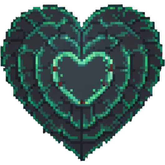 glowing pixel heart emoji