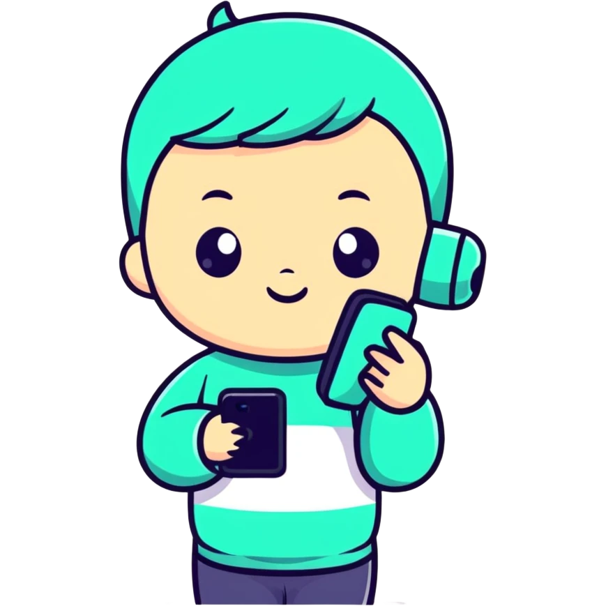 Baby with phone emoji