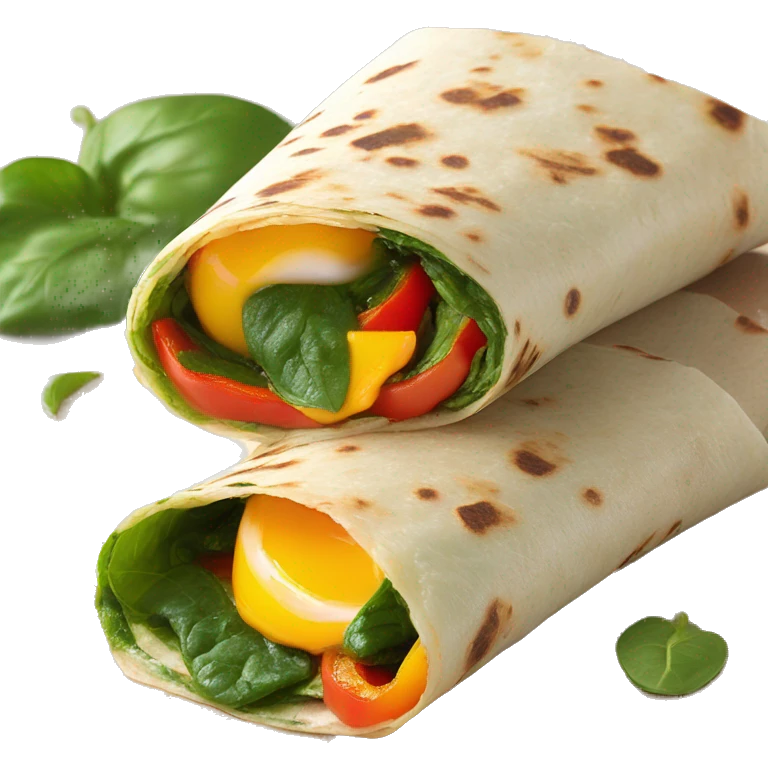 egg bell pepper spinach tortilla wrap emoji