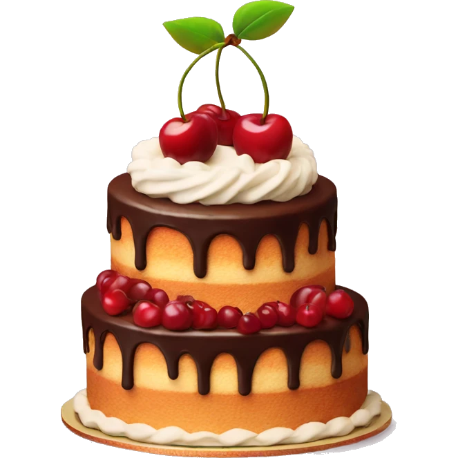 3 tier cake with cherry on top emoji