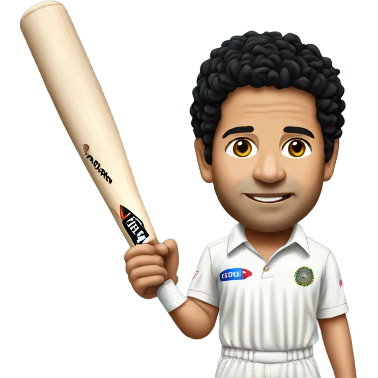 Sachin-Tendulkar with bat emoji