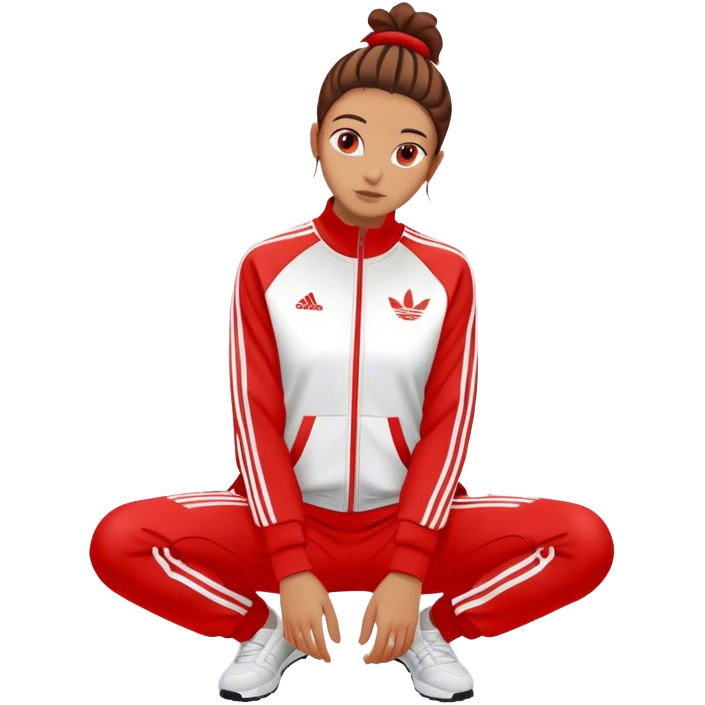 Red-striped Adidas tracksuit with a sporty design emoji