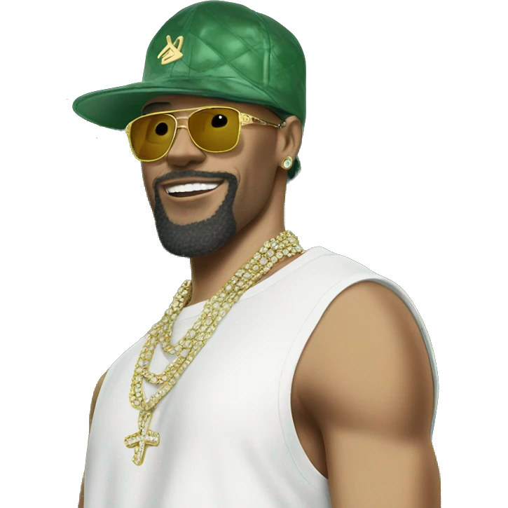 cool dude with bling peace emoji