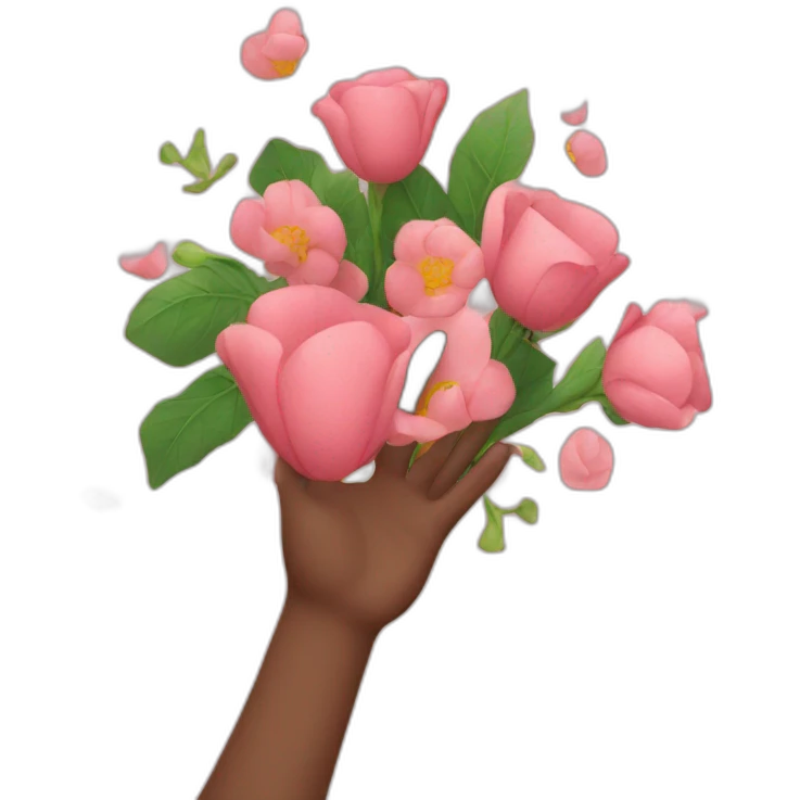 hand throwing flowers emoji