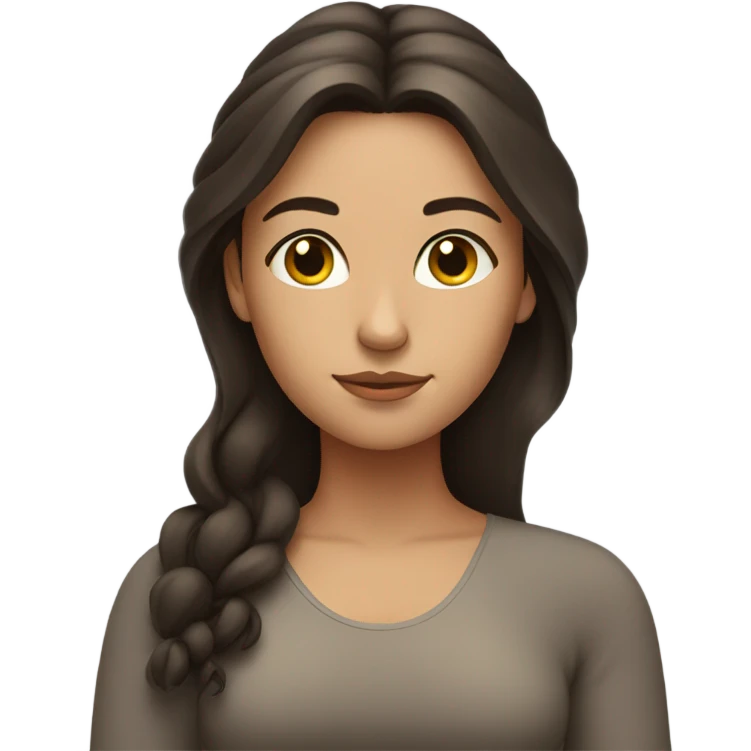 Brunette girl with beautiful hair meditating  emoji