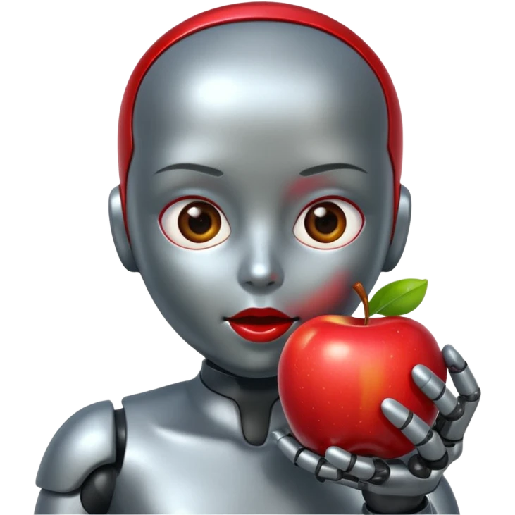 Android comendo maçã emoji