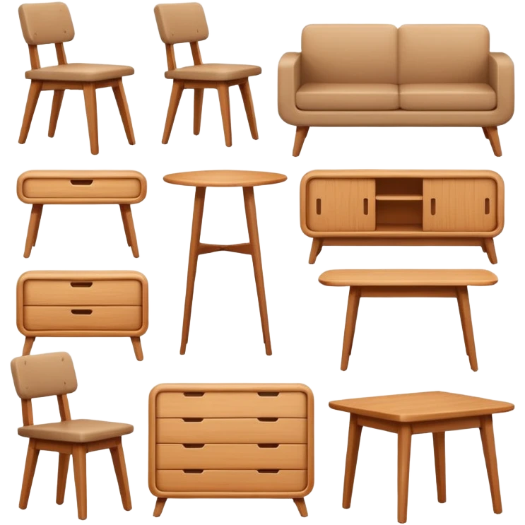 set of furniture emoji