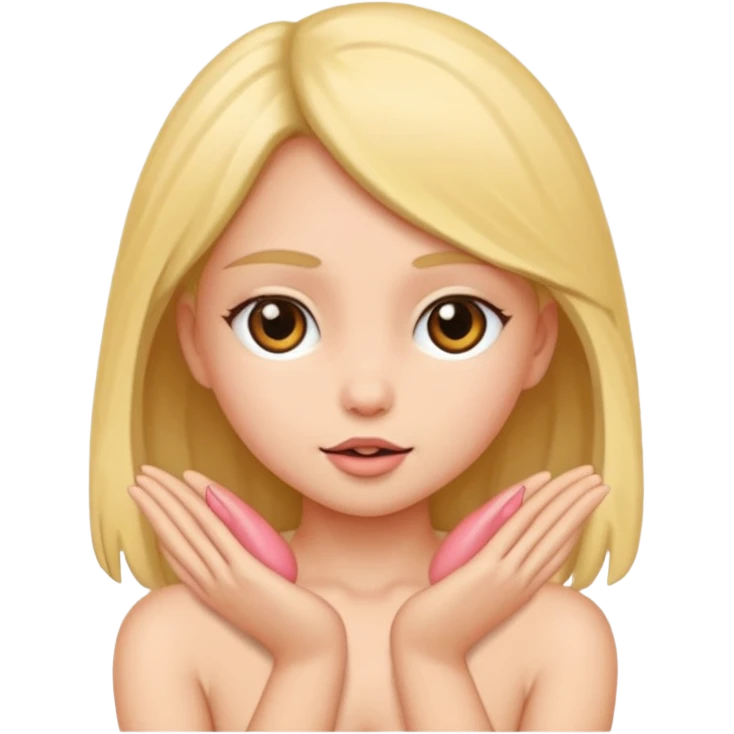 Make an young girl naked showing pussy emoji