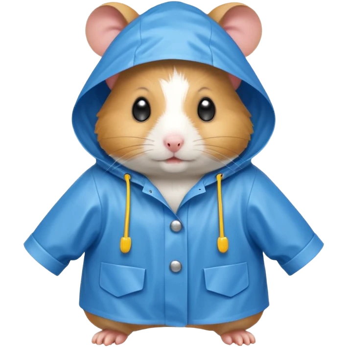 hamster wearing a raincoat emoji