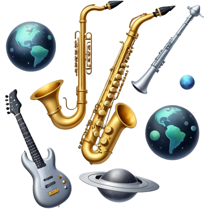 Instruments floating in space emoji